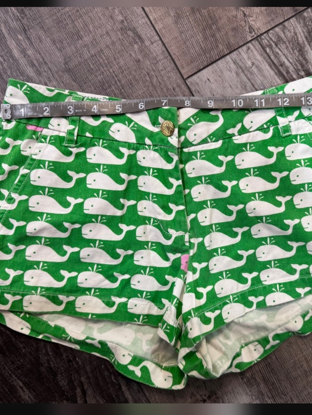 Macbeth Collection Green Whale Print Cotton Shorts Xs - Picture 6 of 6